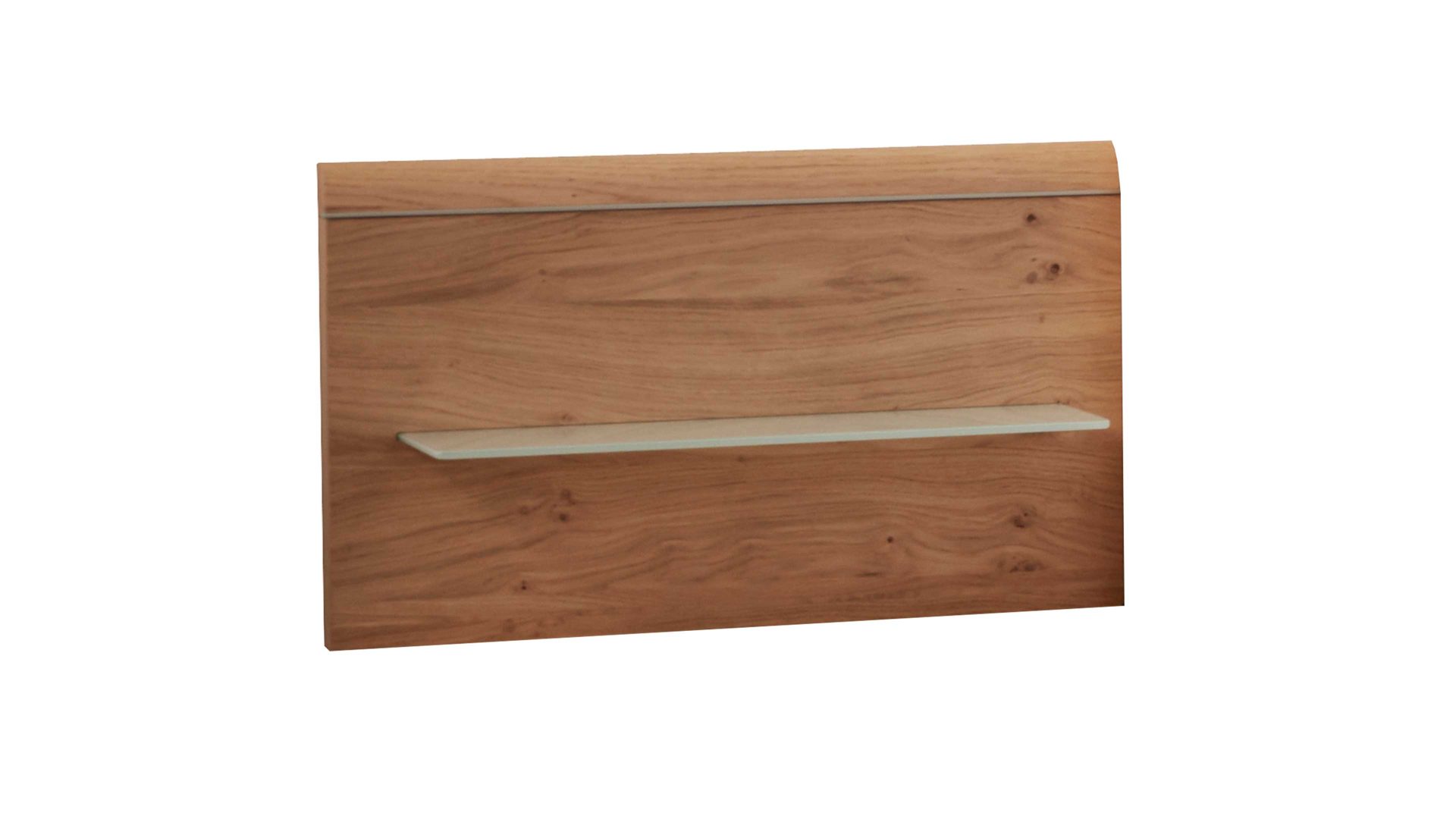 Paneel Interliving aus Holz in Holzfarben Interliving Schlafzimmer Serie 1013 – Paneelaufsatz 30166 Breite ca. 46 cm, links - Balkeneiche & Milchglas